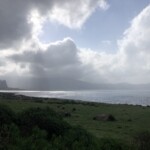 Küste und Wolken