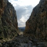 Kletterschlucht bei Teba von unten