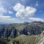 Blick von der großen Cirspitze, Geislerspitzen im Hintergrund Blick von der großen Cirspitze