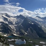 Ausblick auf die Gletscher und Seen Ausblick auf die Gletscher und Seen