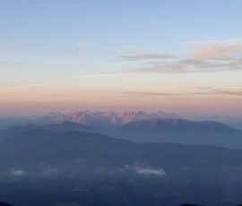 Geisler, Peitlerkofel, Marmolada - Im Sonnenaufgang
